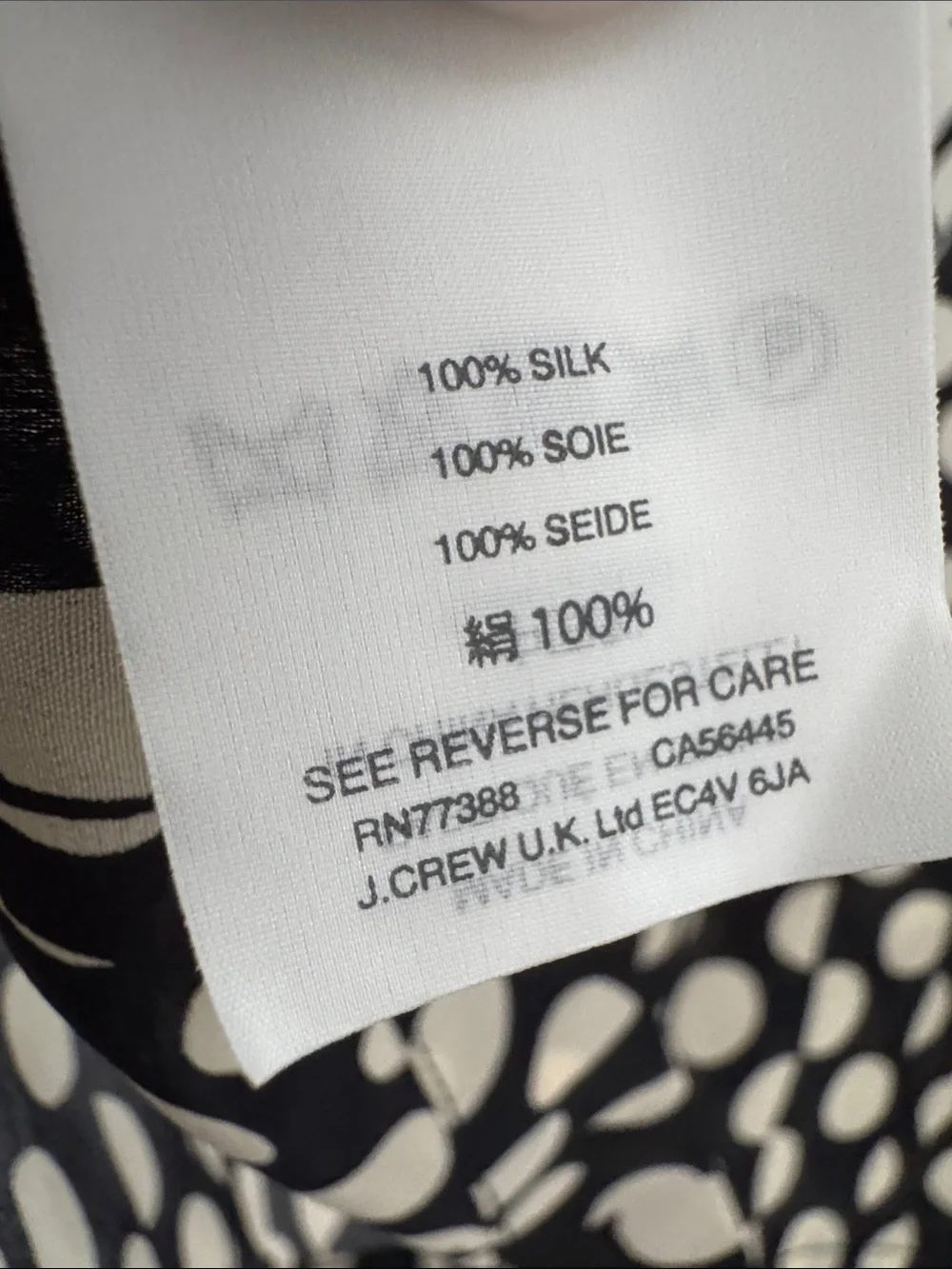 J. Crew Black and White Silk Polka Dot Ruffle Cold-Shoulder Blouse